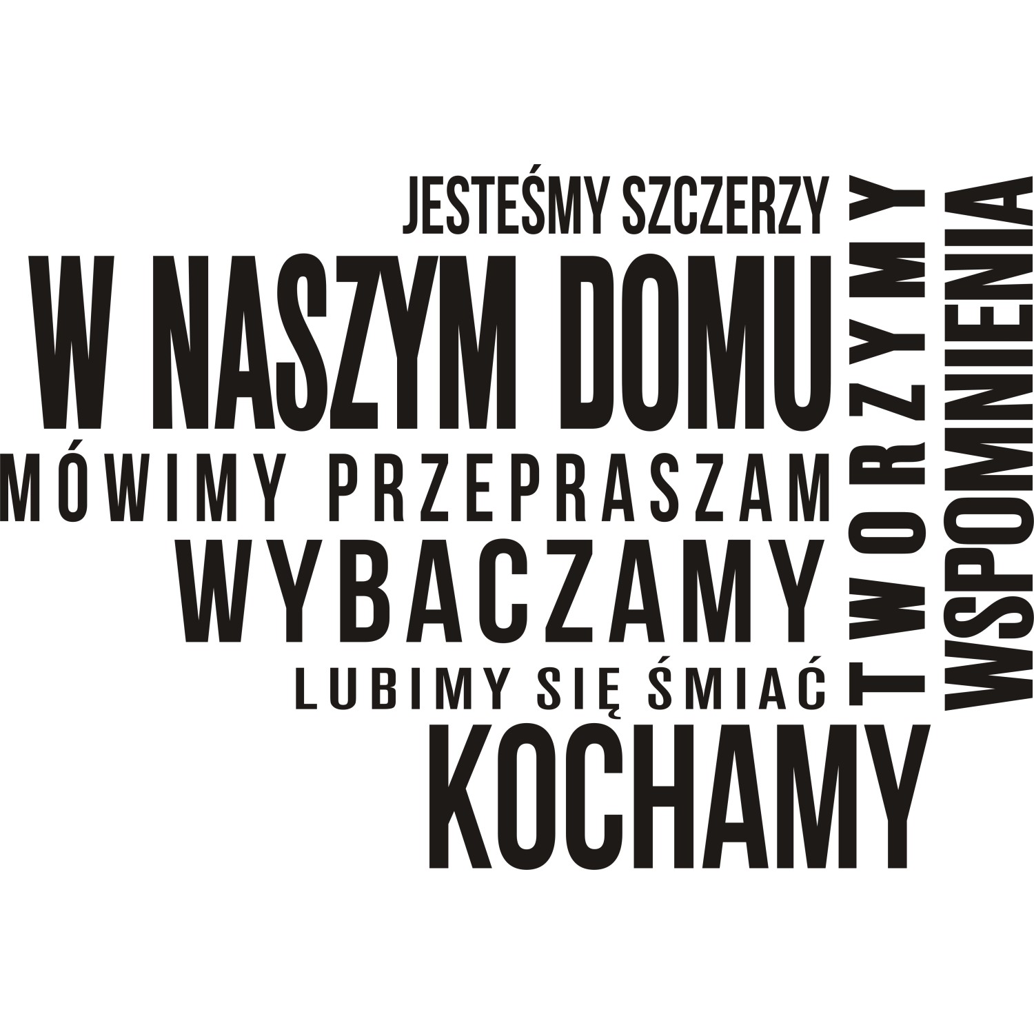 Uniglob Welurowa naklejka na ścianę w naszym domu 50 x 72 cm Uniglob Welurowa naklejka na ścianę w naszym domu 50 x 72 cm