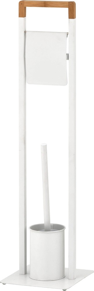 BALIV Stojak na papier i szczotkę WC biel-bambus BALIV Stojak na papier i szczotkę WC biel-bambus