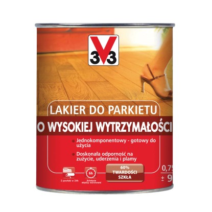 V33 Lakier do parkietu o wysokiej wytrzymałości mat 750 ml V33 Lakier do parkietu o wysokiej wytrzymałości mat 750 ml