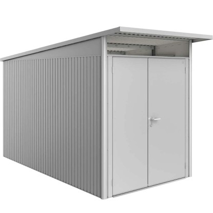 Biohort Domek ogrodowy srebrny drzwi podwójne - 180 x 380 cm Biohort Domek ogrodowy srebrny drzwi podwójne - 180 x 380 cm