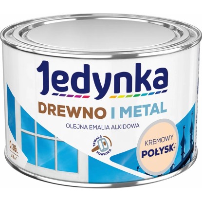 Jedynka Emalia alkidowa do drewna i metalu połysk kremowa 360 ml Jedynka Emalia alkidowa do drewna i metalu połysk kremowa 360 ml