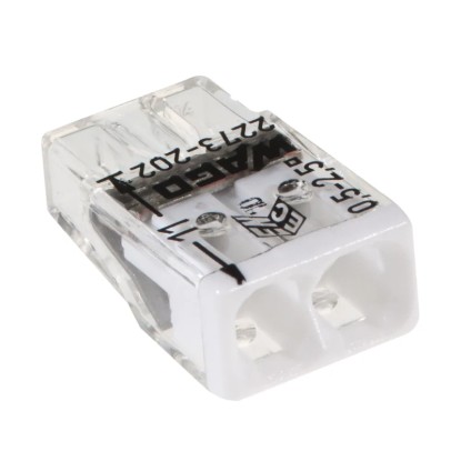 Wago Szybkozłączka mini 2x2,5mm biała 100szt. Wago Szybkozłączka mini 2x2,5mm biała 100szt.
