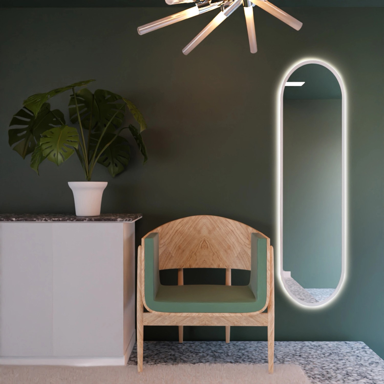 Lustro LED Pastille Białe Neutralne 100x50 Lustro LED Pastille Białe Neutralne 100x50