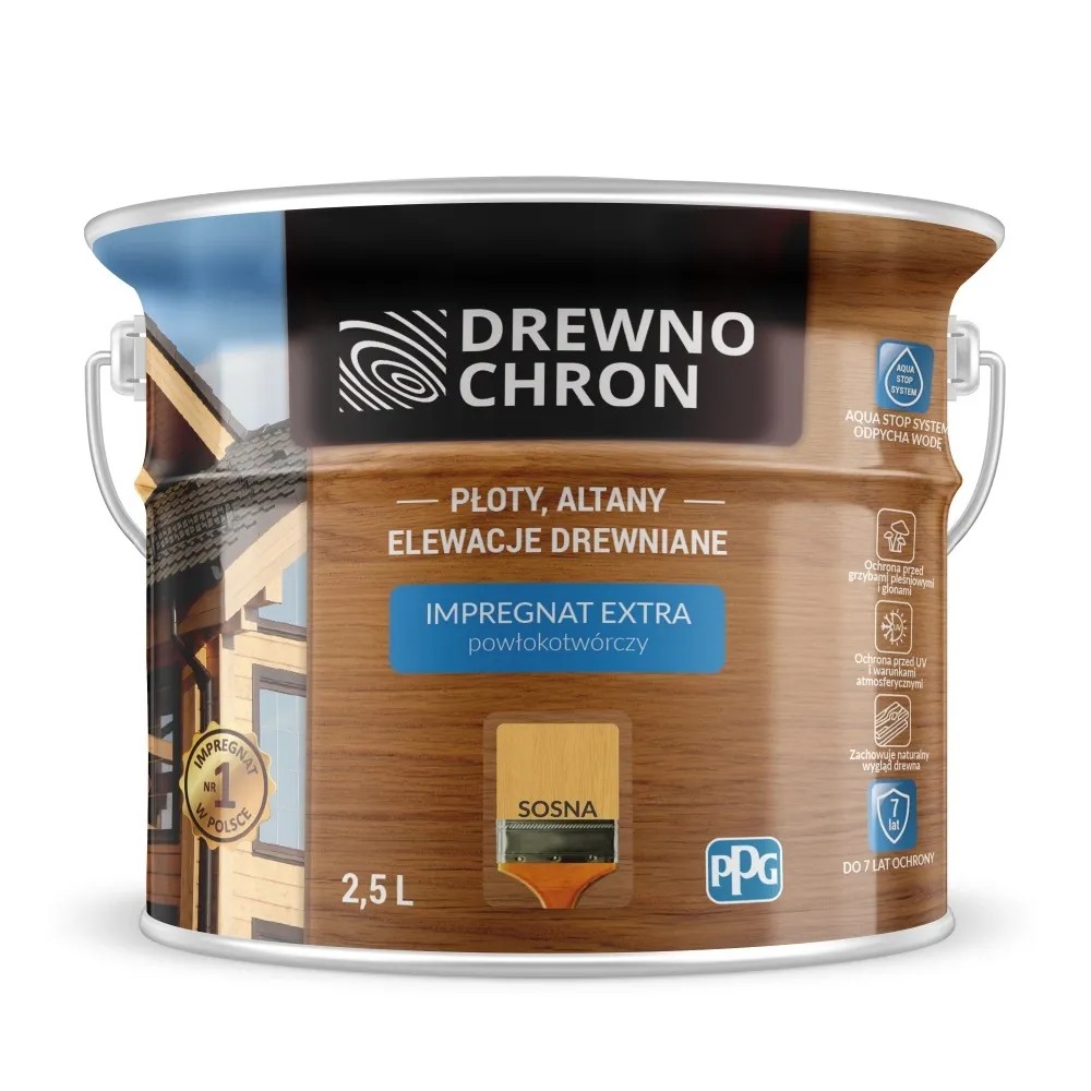 Drewnochron Impregnat Extra powłokotwórczy sosna - 2,5L Drewnochron Impregnat Extra powłokotwórczy sosna - 2,5L