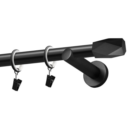 Karnisz HEX pojedynczy 19 mm czarny 160 cm Karnisz HEX pojedynczy 19 mm czarny 160 cm