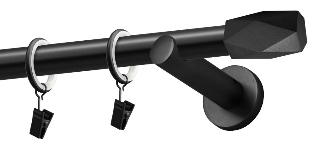 Karnisz HEX pojedynczy 19 mm czarny 160 cm Karnisz HEX pojedynczy 19 mm czarny 160 cm