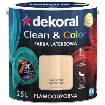 Farba Dekoral Clean & Color łososiowy pastelowy 2,5 l Farba Dekoral Clean & Color łososiowy pastelowy 2,5 l