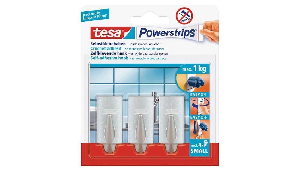 TESA Haczyki Powerstip kwadratowe kwadratowe 3 szt. S samoprzylepny TESA Haczyki Powerstip kwadratowe kwadratowe 3 szt. S samoprzylepny