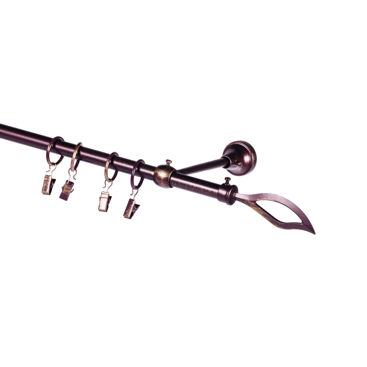 Gardinia Karnisz pojedynczy Sokrates płomyk 16 mm 200 cm brązowo-złoty Gardinia Karnisz pojedynczy Sokrates płomyk 16 mm 200 cm brązowo-złoty