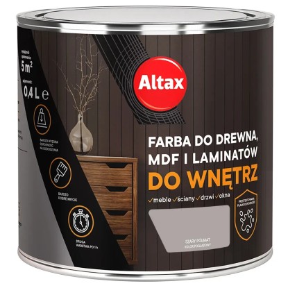 Farba do drewna ALTAX do wnętrz szary 400 ml Farba do drewna ALTAX do wnętrz szary 400 ml