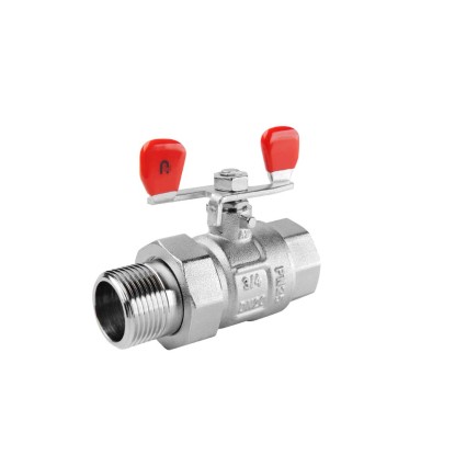 Armatura Kraków Zawór kulowy PP i N-W ze śrubunkiem i motylkiem i dławikiem 3/4" Armatura Kraków Zawór kulowy PP i N-W ze śrubunkiem i motylkiem i dławikiem 3/4"