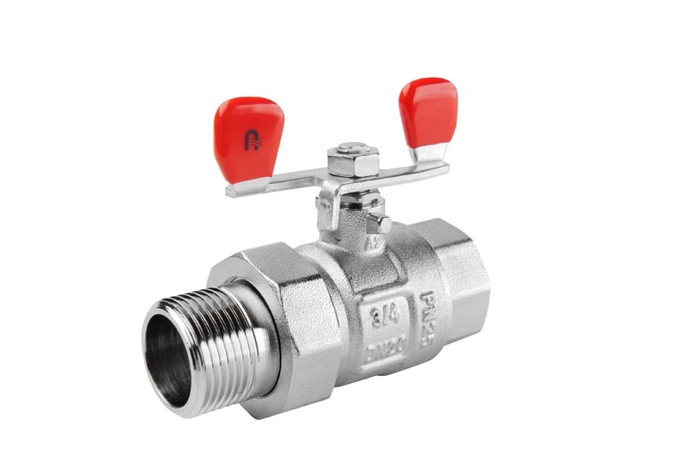 Armatura Kraków Zawór kulowy PP i N-W ze śrubunkiem i motylkiem i dławikiem 3/4" Armatura Kraków Zawór kulowy PP i N-W ze śrubunkiem i motylkiem i dławikiem 3/4"