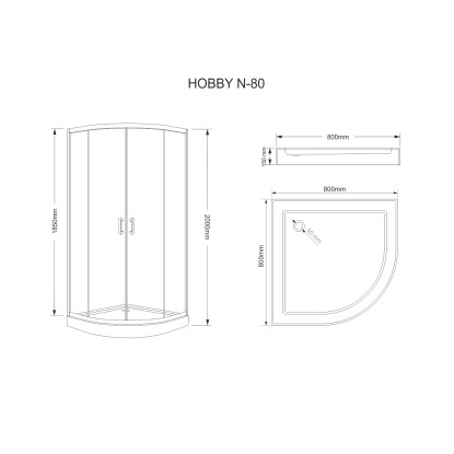 Kabi Kabina Prysznicowa Hobby R55 80 Chrom Z Niskim Brodzikiem Kupuj W OBI