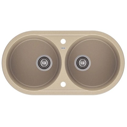 Zlewozmywak Play 17 2-kom. beżowy 86x45 cm Zlewozmywak Play 17 2-kom. beżowy 86x45 cm
