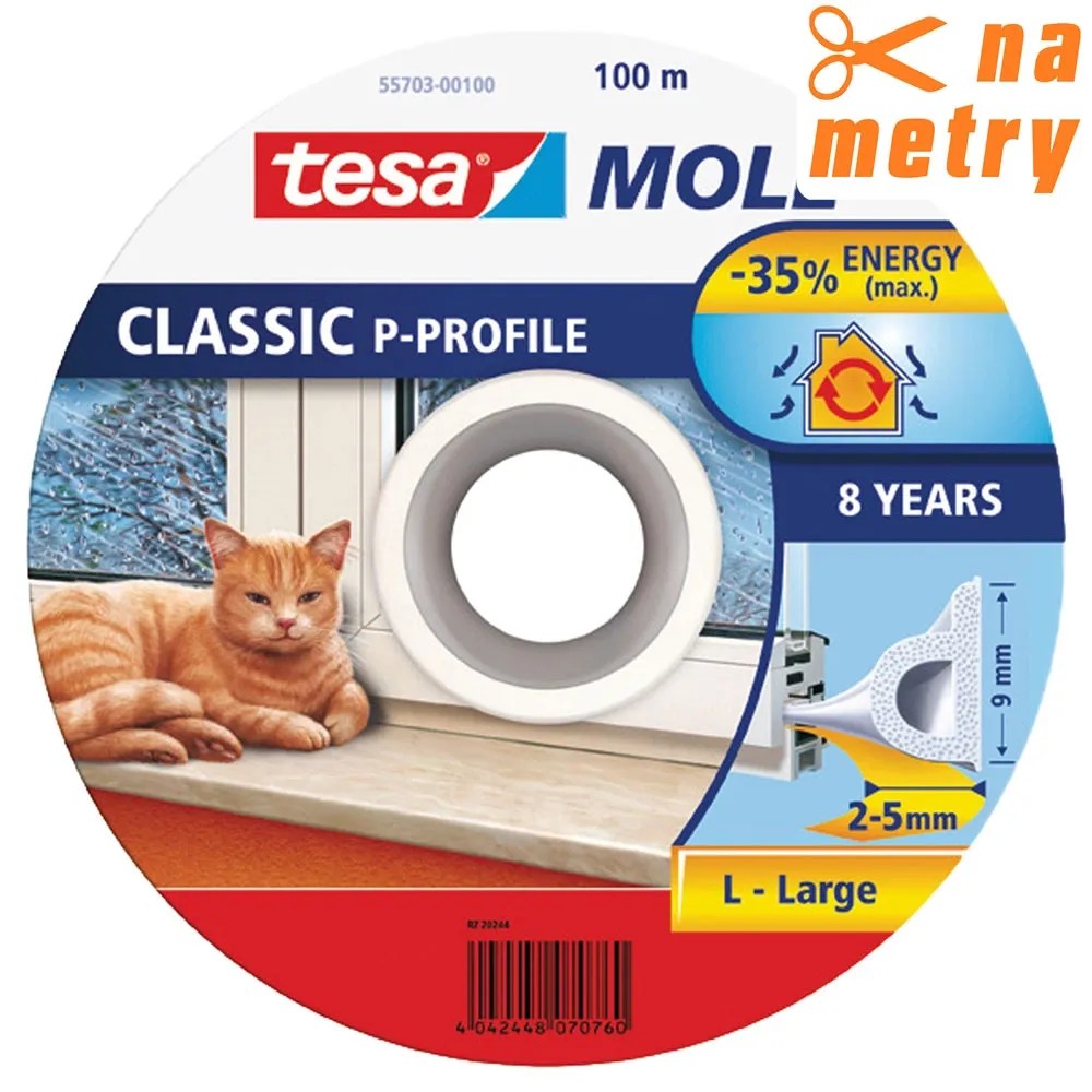 Tesa Uszczelka profil P biała 1 m Tesa Uszczelka profil P biała 1 m