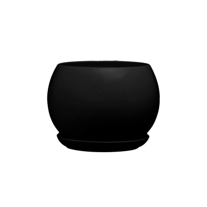 Doniczka z podstawką Kula czarny mat - 21 cm Doniczka z podstawką Kula czarny mat - 21 cm