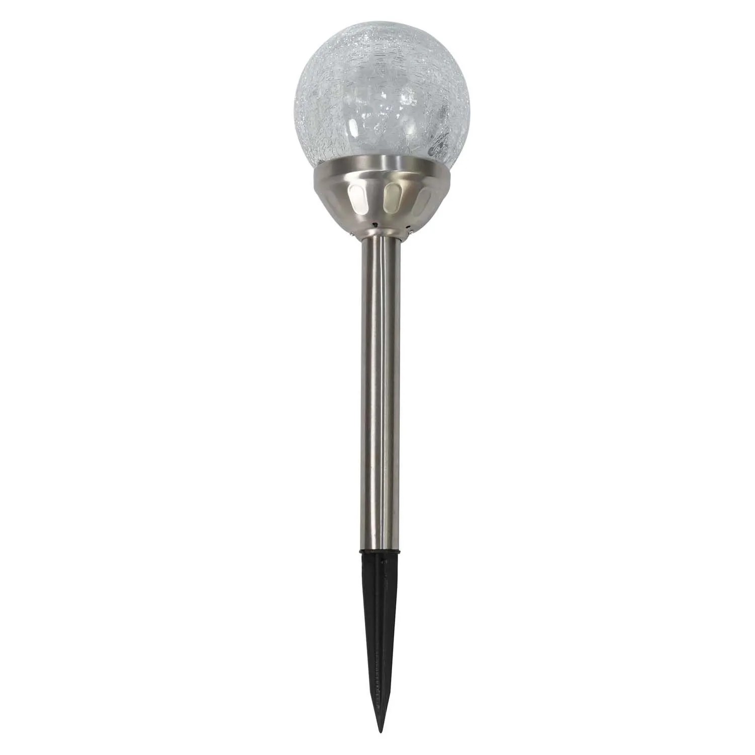 4iQ Lampa solarna RYSA 1xLED RGB o śr. 11 cm wys. 45 cm srebrna 4iQ Lampa solarna RYSA 1xLED RGB o śr. 11 cm wys. 45 cm srebrna