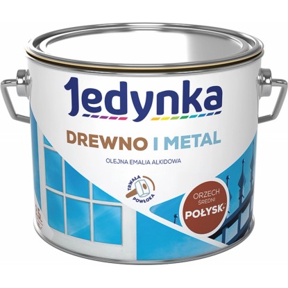 Jedynka Emalia alkidowa do drewna i metalu połysk orzech średni 2,5 l Jedynka Emalia alkidowa do drewna i metalu połysk orzech średni 2,5 l