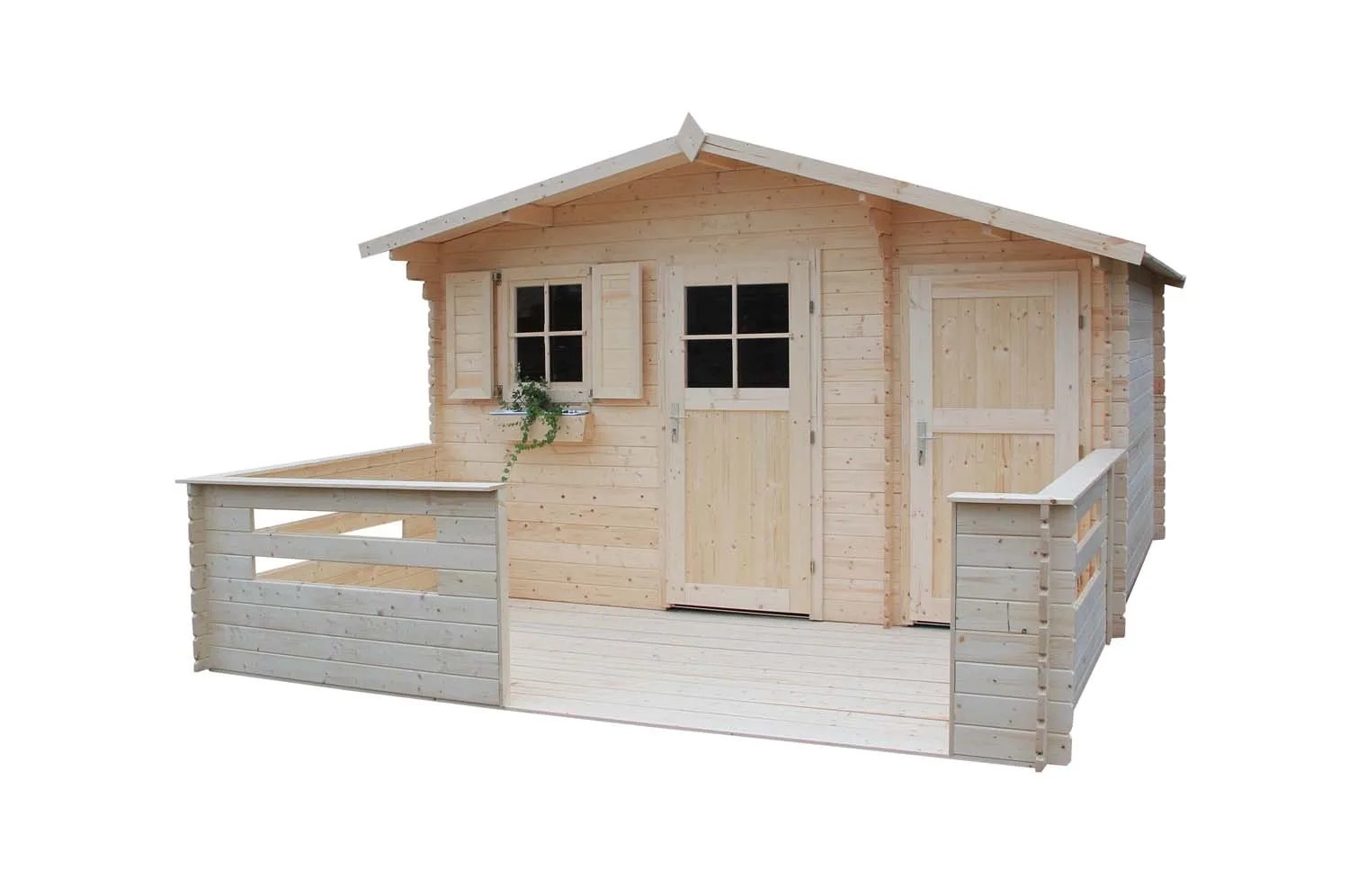 Domek ogrodowy Platan z tarasem i podłogą - 416 x 566 cm, wys. 262 cm Domek ogrodowy Platan z tarasem i podłogą - 416 x 566 cm, wys. 262 cm