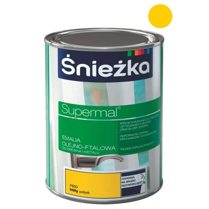 Śnieżka Emalia Supermal olejno-ftalowa żółta 800 ml Śnieżka Emalia Supermal olejno-ftalowa żółta 800 ml