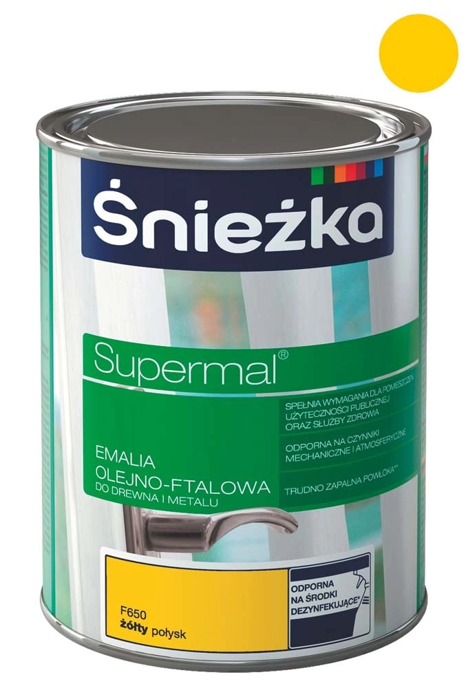 Śnieżka Emalia Supermal olejno-ftalowa żółta 800 ml Śnieżka Emalia Supermal olejno-ftalowa żółta 800 ml