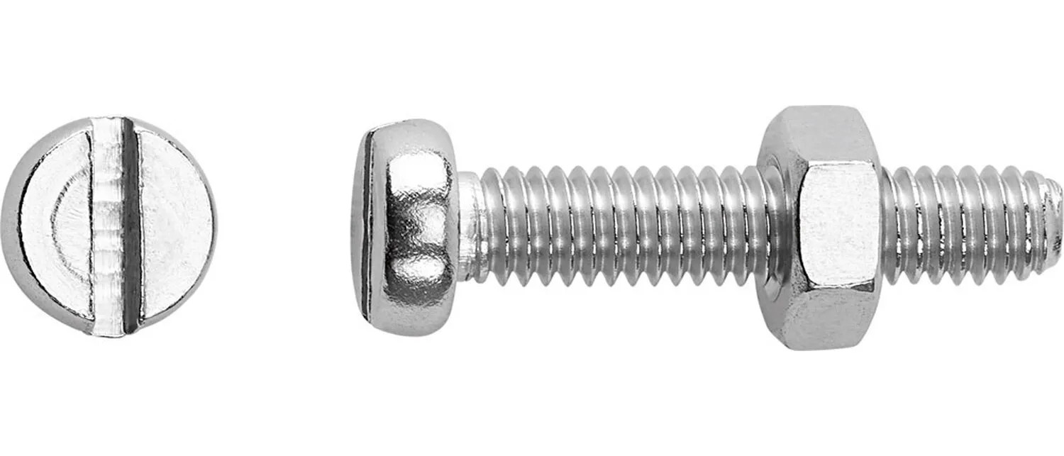 LUX-TOOLS Śruba + nakrętka z łbem walcowym nierdzewna 4x10mm 8szt. LUX-TOOLS Śruba + nakrętka z łbem walcowym nierdzewna 4x10mm 8szt.