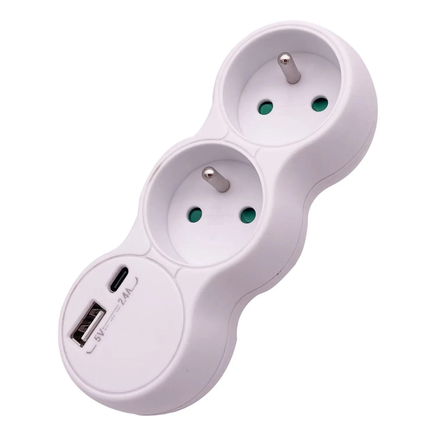 Rozgałęźnik 2 x 2P+Z USB A + C 2.4A BOOM biały Rozgałęźnik 2 x 2P+Z USB A + C 2.4A BOOM biały