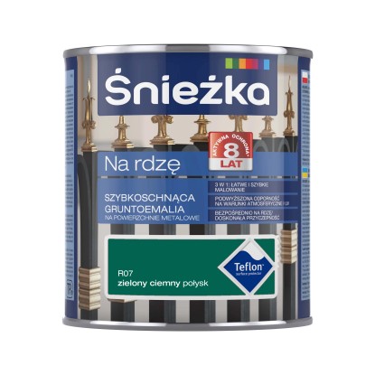 Śnieżka Gruntoemalia Na Rdzę połysk zielona ciemna 650 ml Śnieżka Gruntoemalia Na Rdzę połysk zielona ciemna 650 ml