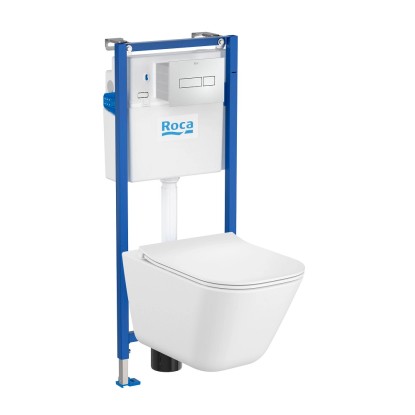 Roca Zestaw podtynkowy Soltar Sanit z deską wolnoopadającą i przyciskiem chrom Roca Zestaw podtynkowy Soltar Sanit z deską wolnoopadającą i przyciskiem chrom