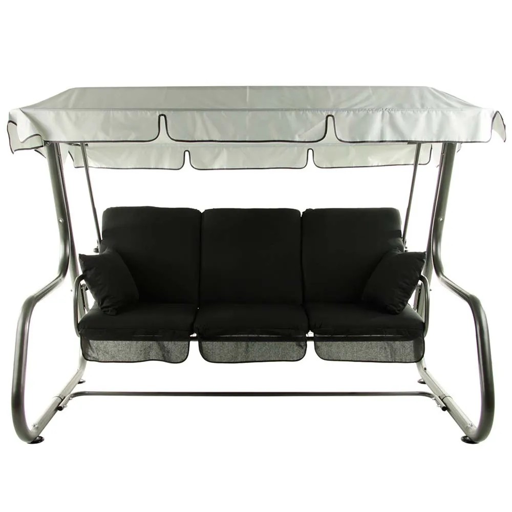 Huśtawka ogrodowa RIMINI czarna 3-osobowa Huśtawka ogrodowa RIMINI czarna 3-osobowa