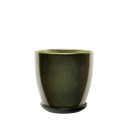 Donica z podstawką Sofia butelkowa zieleń - 37 cm Donica z podstawką Sofia butelkowa zieleń - 37 cm