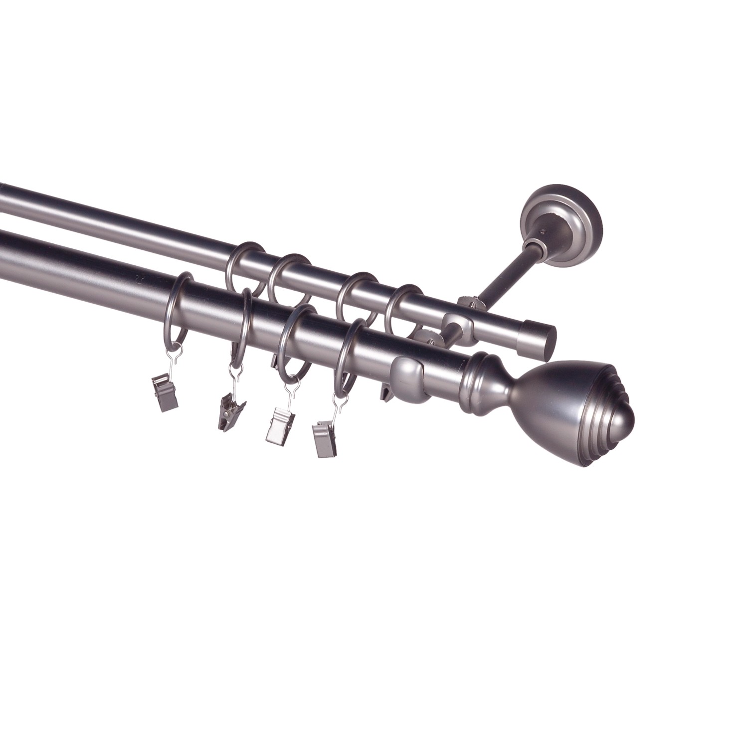 Gardinia Karnisz podwójny Saturn 25/16 mm 240 cm satyna Gardinia Karnisz podwójny Saturn 25/16 mm 240 cm satyna