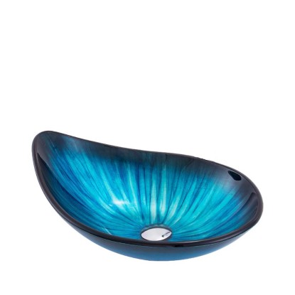 Umywalka nablatowa nablatowa szkło niebieska Umywalka nablatowa nablatowa szkło niebieska