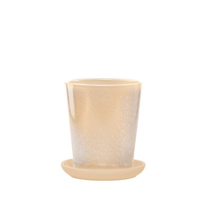 Donica z podstawką Irma beż z chmurką - 31 cm Donica z podstawką Irma beż z chmurką - 31 cm