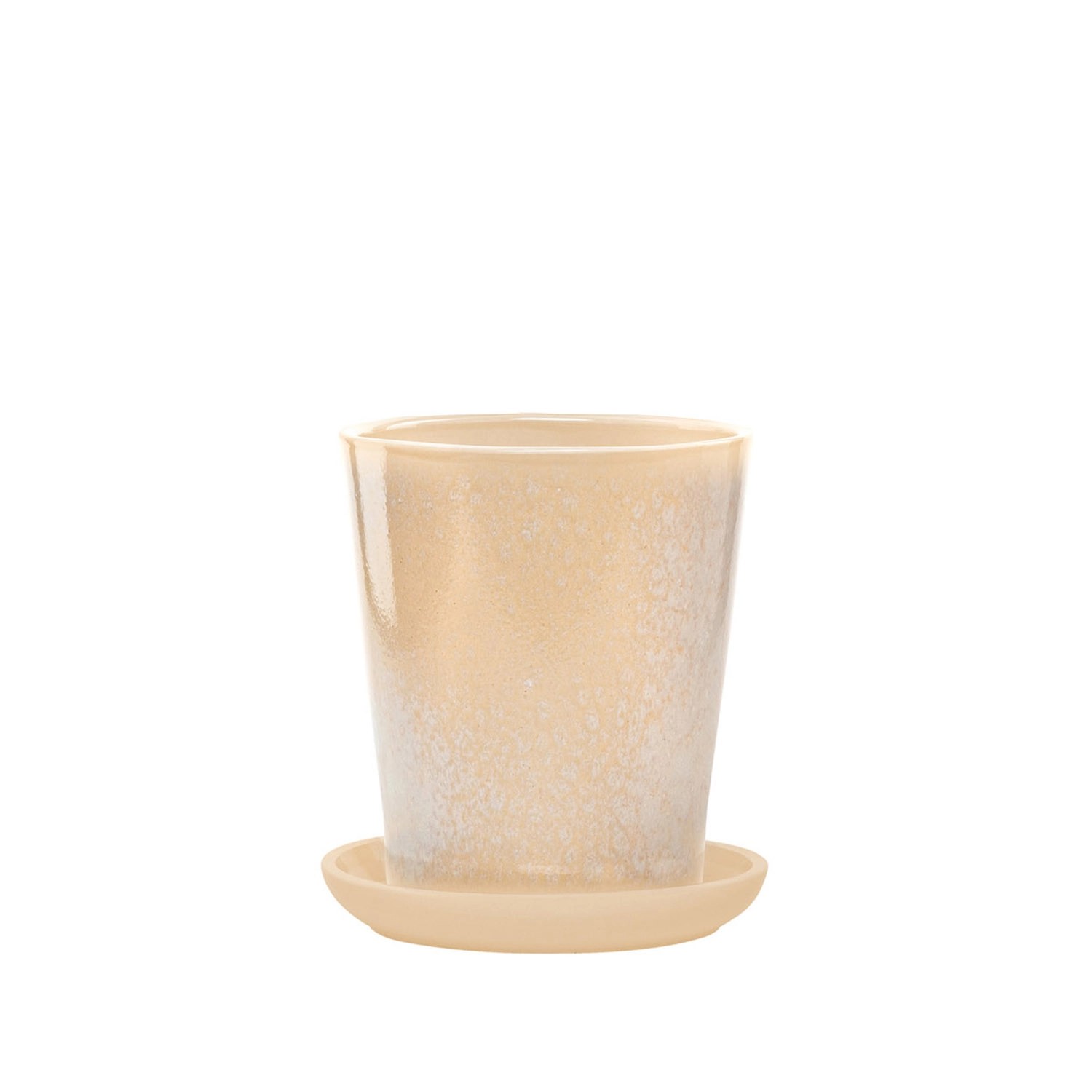 Donica z podstawką Irma beż z chmurką - 31 cm Donica z podstawką Irma beż z chmurką - 31 cm