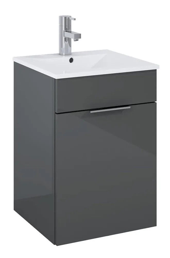 Zestaw Qubo Antracytowa Szafka Z Umywalką 40 Cm Zestaw Qubo Antracytowa Szafka Z Umywalką 40 Cm