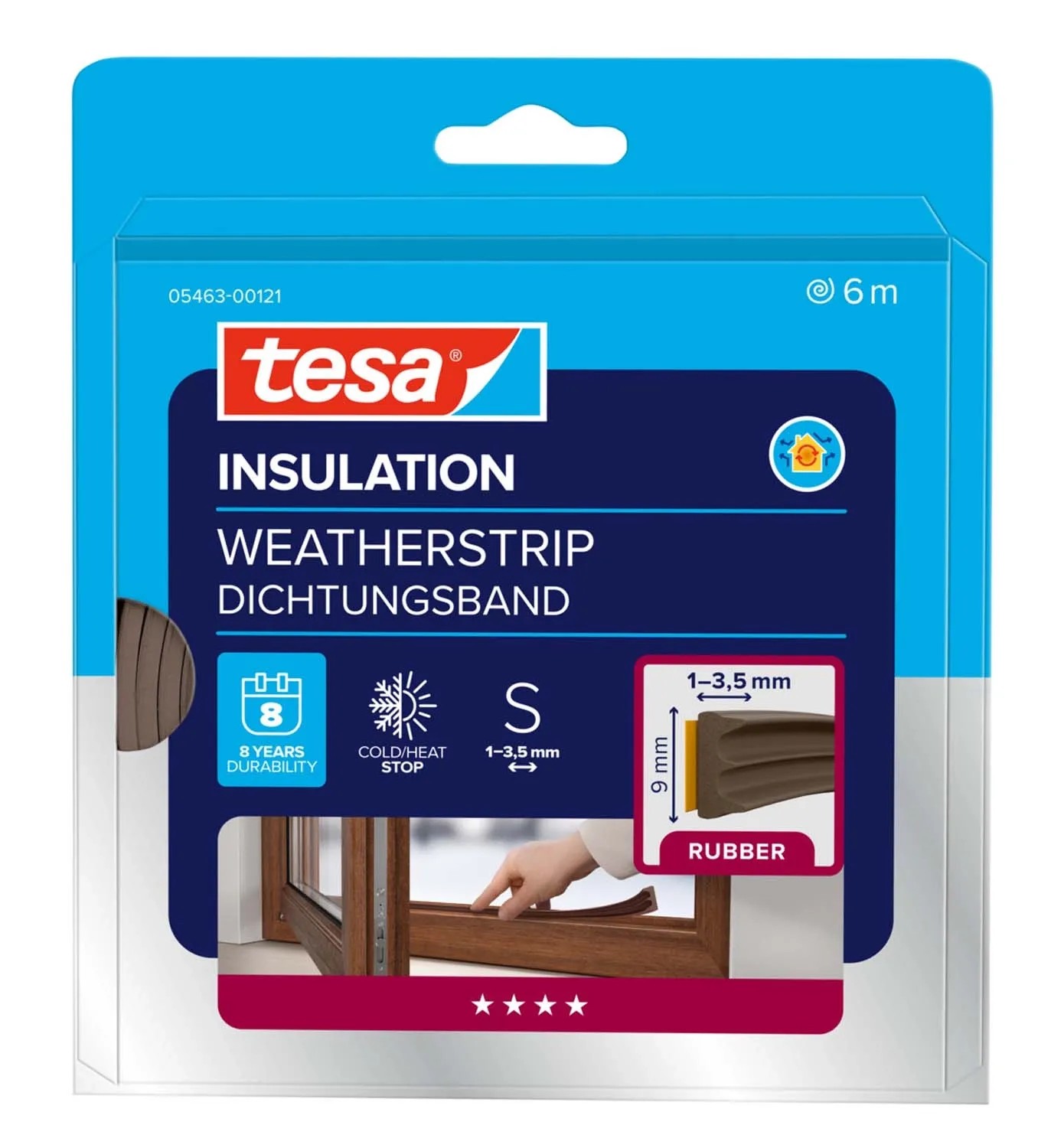 Tesa Uszczelka E-profile 9mm x 6m brązowa Tesa Uszczelka E-profile 9mm x 6m brązowa