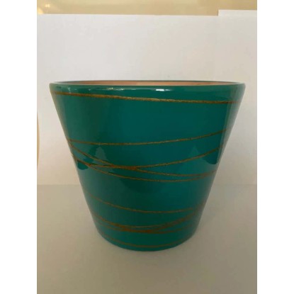 Osłonka ceramiczna Diva turkus gold - śr. 15 cm Osłonka ceramiczna Diva turkus gold - śr. 15 cm