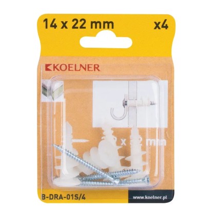 Koelner Kołek driva nyl. 14x22mm z wkrętem 4szt Koelner Kołek driva nyl. 14x22mm z wkrętem 4szt
