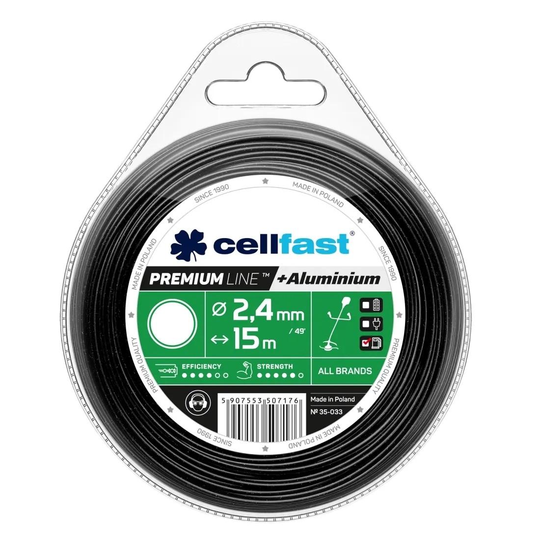 Cellfast Żyłka tnąca Premium - okrągła 2,4 mm x 15 m Cellfast Żyłka tnąca Premium - okrągła 2,4 mm x 15 m