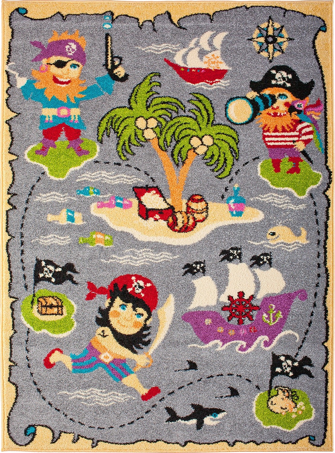 Agnella Dywan FUNKY PIRACKI 100 x 170 cm szary Agnella Dywan FUNKY PIRACKI 100 x 170 cm szary