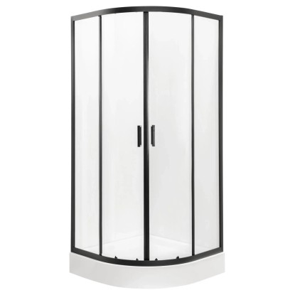 Liveno Kabina półokrągła Supra 80 czarna brodzik niski Liveno Kabina półokrągła Supra 80 czarna brodzik niski