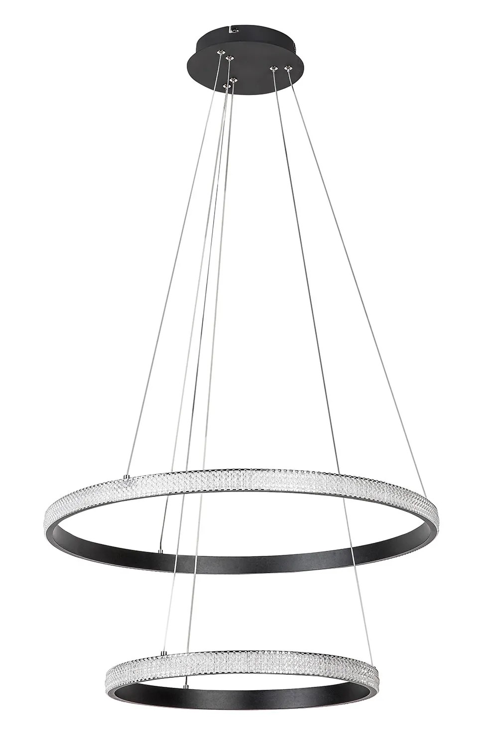 Rabalux Lampa wisząca LED Grete 60W 3000K 3450lm 2-okręgi śr. 60 cm czarna Rabalux Lampa wisząca LED Grete 60W 3000K 3450lm 2-okręgi śr. 60 cm czarna
