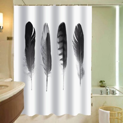 Zasłonka prysznicowa Piórko, 180x200 Zasłonka prysznicowa Piórko, 180x200