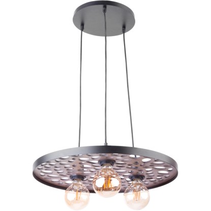 Sigma Lampa wisząca MAGNUM STONE koło brązowa 3x27 Sigma Lampa wisząca MAGNUM STONE koło brązowa 3x27