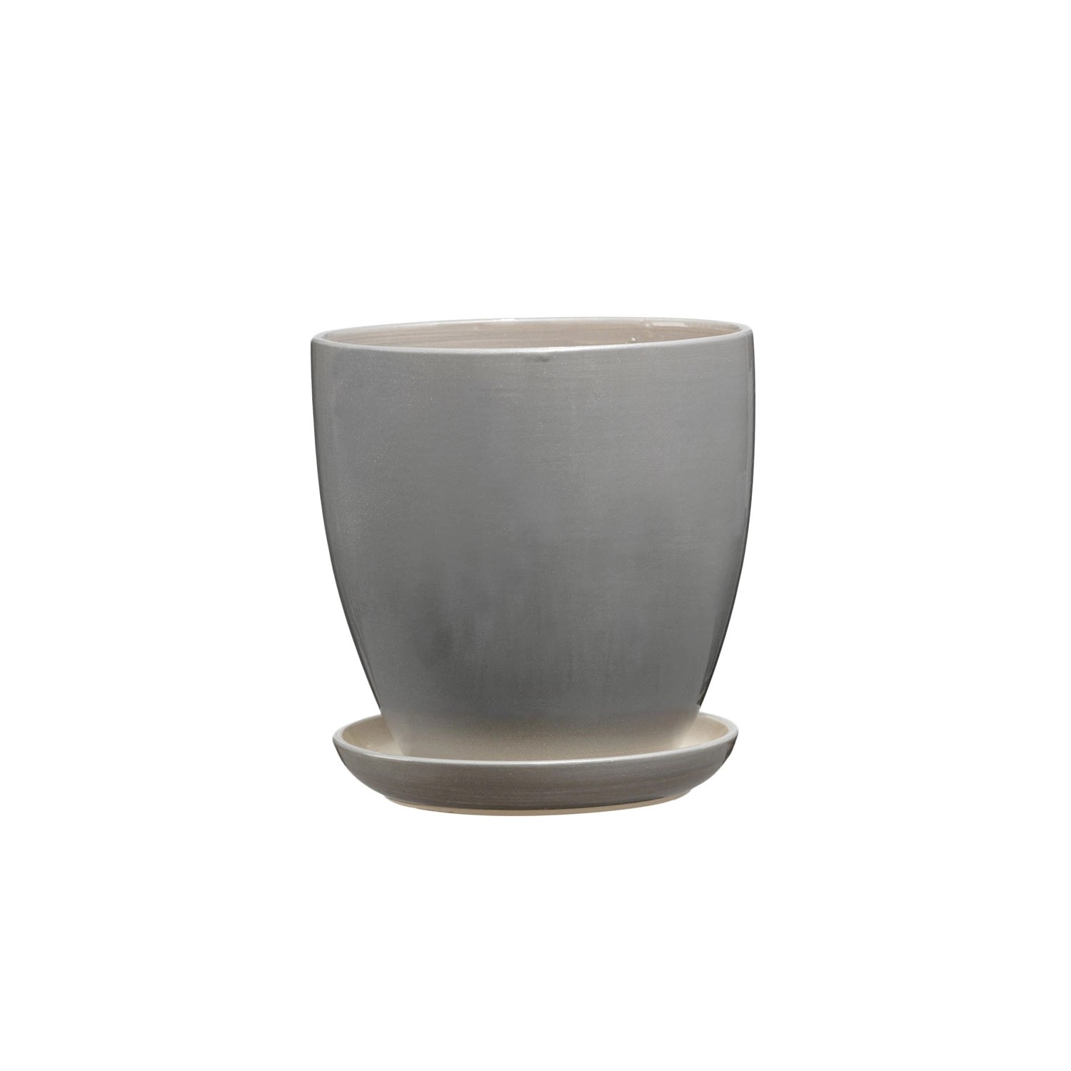 Doniczka z podstawką Klasyczna szary mat - 21 cm Doniczka z podstawką Klasyczna szary mat - 21 cm