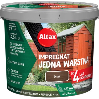 Altax Impregnat jedna warstwa brąz - 4,5L Altax Impregnat jedna warstwa brąz - 4,5L
