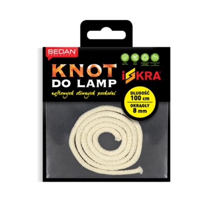 Knot do lamp naftowych okrągły Iskra - 8 mm Knot do lamp naftowych okrągły Iskra - 8 mm