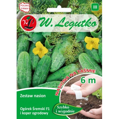 Zestaw nasion ogórek + koper na taśmie - 6 m Zestaw nasion ogórek + koper na taśmie - 6 m