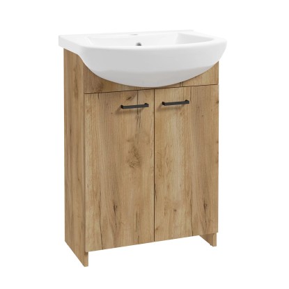 Defra Zestaw Szafka 2-Drzwiowa Z Umywalką Twins Dąb Złoty 60 Cm Defra Zestaw Szafka 2-Drzwiowa Z Umywalką Twins Dąb Złoty 60 Cm